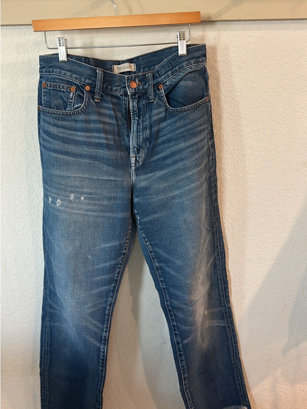 Madewell Women’s High Rise Ankle Blue rigid skinny